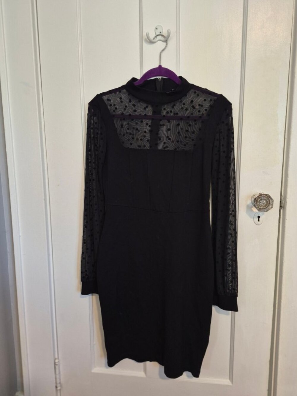 L Black Polka Dot Dress
